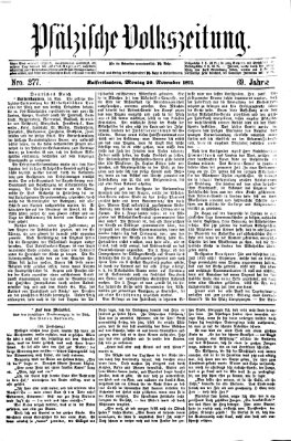 Pfälzische Volkszeitung Montag 20. November 1871