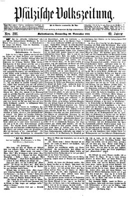 Pfälzische Volkszeitung Donnerstag 30. November 1871