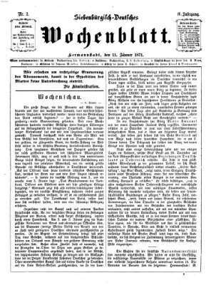 Siebenbürgisch-deutsches Wochenblatt Mittwoch 11. Januar 1871