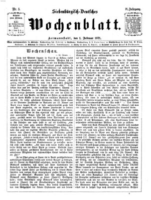 Siebenbürgisch-deutsches Wochenblatt Mittwoch 1. Februar 1871