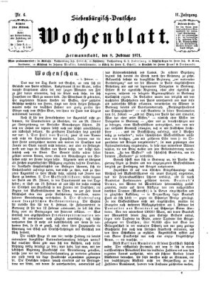 Siebenbürgisch-deutsches Wochenblatt Mittwoch 8. Februar 1871