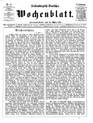 Siebenbürgisch-deutsches Wochenblatt Mittwoch 15. März 1871