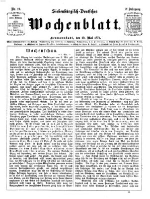 Siebenbürgisch-deutsches Wochenblatt Mittwoch 10. Mai 1871