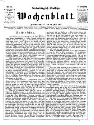 Siebenbürgisch-deutsches Wochenblatt Mittwoch 31. Mai 1871