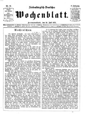 Siebenbürgisch-deutsches Wochenblatt Mittwoch 19. Juli 1871