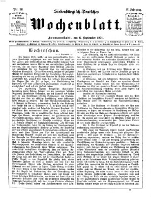 Siebenbürgisch-deutsches Wochenblatt Mittwoch 6. September 1871