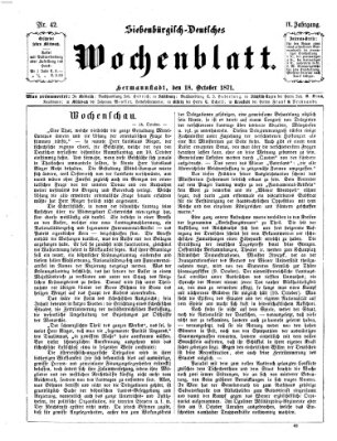 Siebenbürgisch-deutsches Wochenblatt Mittwoch 18. Oktober 1871