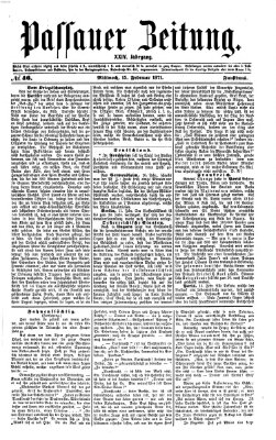 Passauer Zeitung Mittwoch 15. Februar 1871