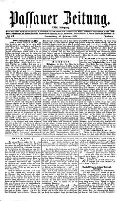 Passauer Zeitung Donnerstag 16. Februar 1871