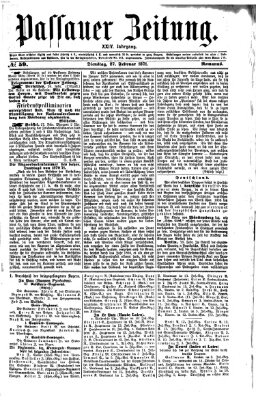 Passauer Zeitung Dienstag 28. Februar 1871