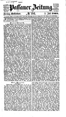 Passauer Zeitung Freitag 3. Juli 1868