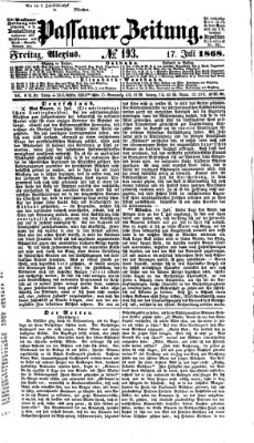 Passauer Zeitung Freitag 17. Juli 1868