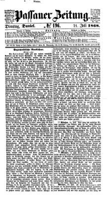 Passauer Zeitung Dienstag 21. Juli 1868