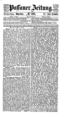 Passauer Zeitung Donnerstag 23. Juli 1868