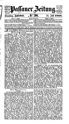 Passauer Zeitung Samstag 25. Juli 1868