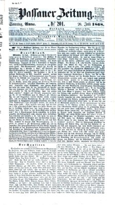 Passauer Zeitung Sonntag 26. Juli 1868