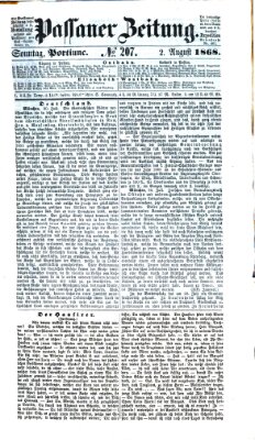 Passauer Zeitung Sonntag 2. August 1868