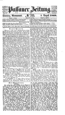 Passauer Zeitung Sonntag 9. August 1868