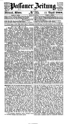 Passauer Zeitung Mittwoch 12. August 1868