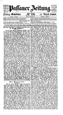 Passauer Zeitung Freitag 14. August 1868