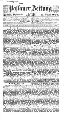 Passauer Zeitung Sonntag 16. August 1868