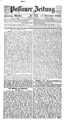 Passauer Zeitung Samstag 12. September 1868