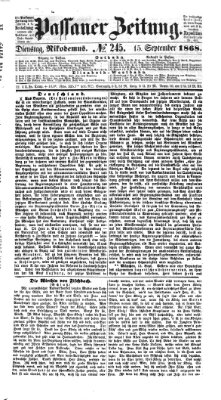 Passauer Zeitung Dienstag 15. September 1868