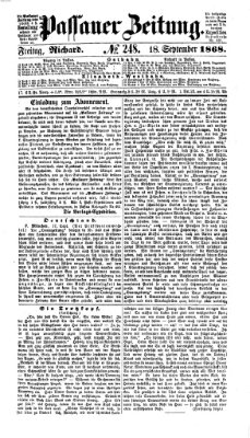 Passauer Zeitung Freitag 18. September 1868