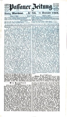 Passauer Zeitung Montag 21. September 1868