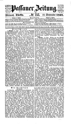 Passauer Zeitung Mittwoch 23. September 1868