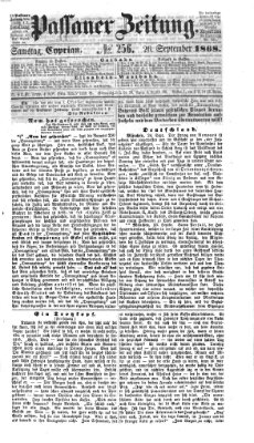 Passauer Zeitung Samstag 26. September 1868