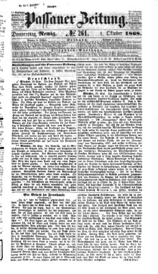 Passauer Zeitung Donnerstag 1. Oktober 1868