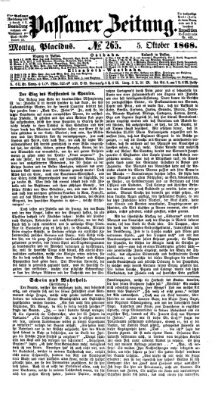 Passauer Zeitung Montag 5. Oktober 1868