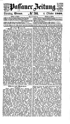 Passauer Zeitung Dienstag 6. Oktober 1868