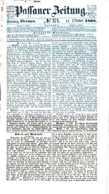 Passauer Zeitung Sonntag 11. Oktober 1868