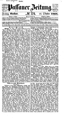 Passauer Zeitung Freitag 16. Oktober 1868