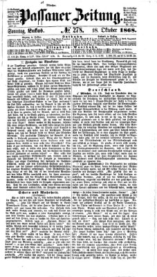 Passauer Zeitung Sonntag 18. Oktober 1868