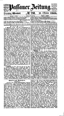 Passauer Zeitung Dienstag 20. Oktober 1868