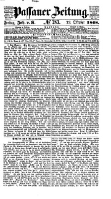 Passauer Zeitung Freitag 23. Oktober 1868