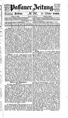 Passauer Zeitung Dienstag 27. Oktober 1868