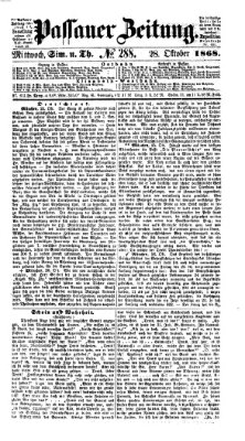 Passauer Zeitung Mittwoch 28. Oktober 1868