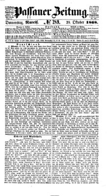 Passauer Zeitung Donnerstag 29. Oktober 1868