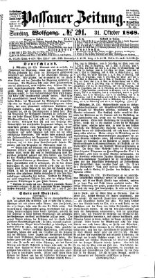 Passauer Zeitung Samstag 31. Oktober 1868