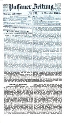 Passauer Zeitung Montag 9. November 1868