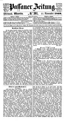 Passauer Zeitung Mittwoch 11. November 1868