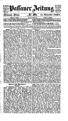 Passauer Zeitung Mittwoch 18. November 1868