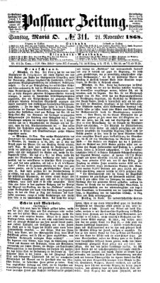 Passauer Zeitung Samstag 21. November 1868