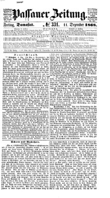 Passauer Zeitung Freitag 11. Dezember 1868