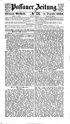 Passauer Zeitung Mittwoch 16. Dezember 1868