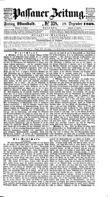 Passauer Zeitung Freitag 18. Dezember 1868